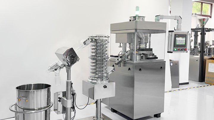 tablet tekan dengan detektor logam deduster tablet