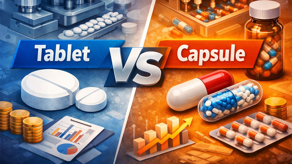 Tablet versus capsule-schokkende verschillen in productiekosten