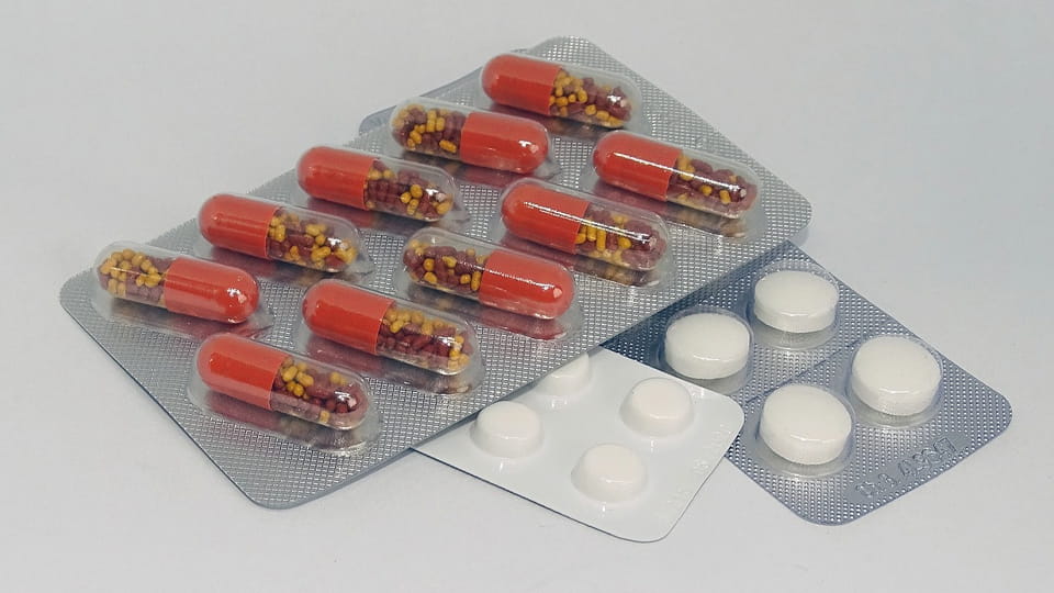 Tablets and Capsules placed in blister packs