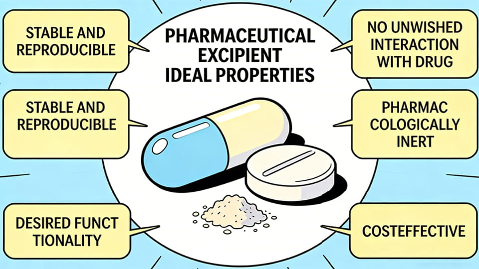 Ideal properties of pharmaceutical excipients