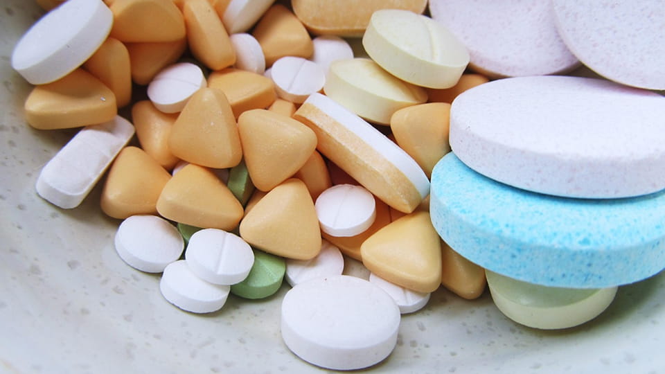 Pills of various shapes, sizes and colors