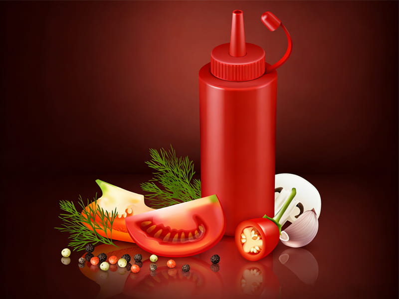 Plastic Squeeze Bottle for Ketchup Packaging