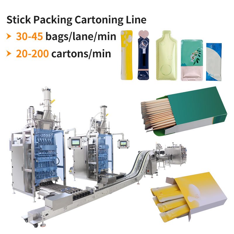 Linea di astucciamento per imballaggi stick