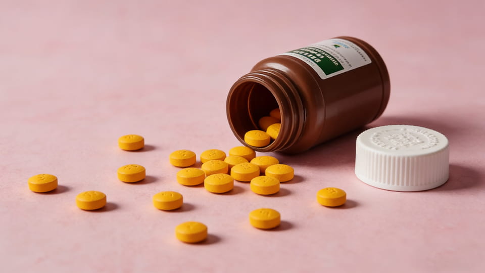 یک بطری قرص Nutraceutical ریخت