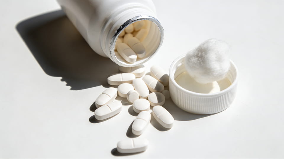 cotton in pill bottle