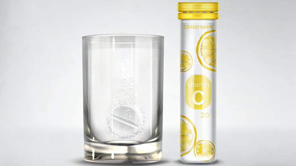 ویتامین های جوشان بسته بندی شده با لوله