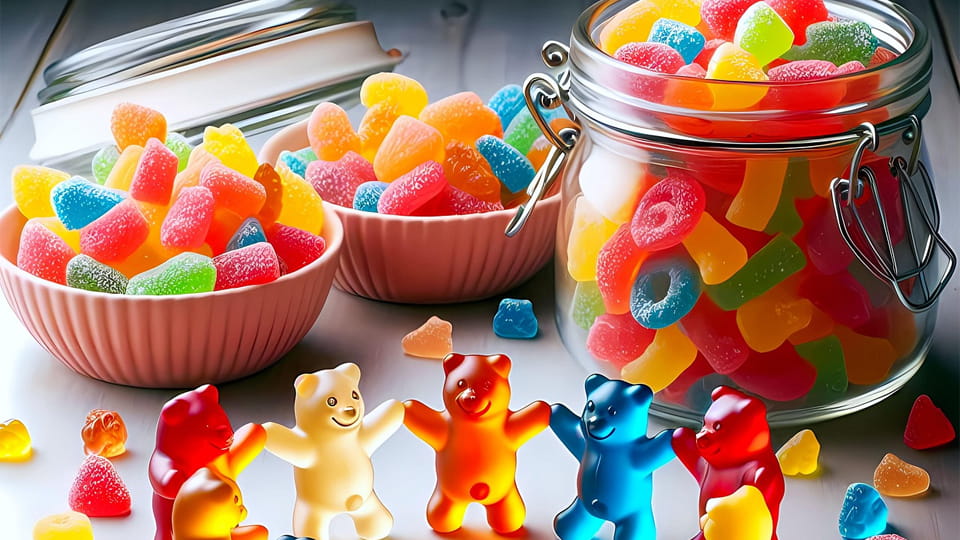 gummy bears in jar