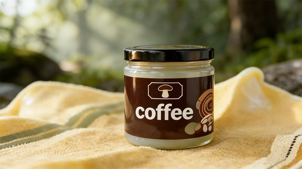 mushroom coffee in jars