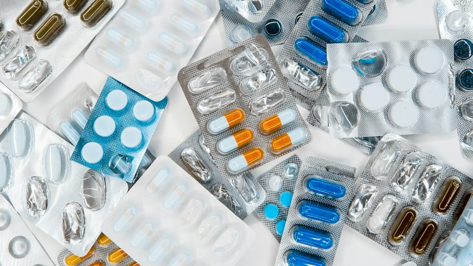 pills capsules in sealed blister pack