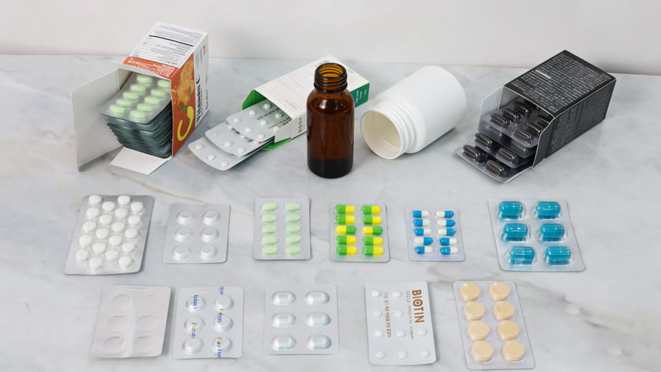 tablet capsule sealed in blister bottle carton