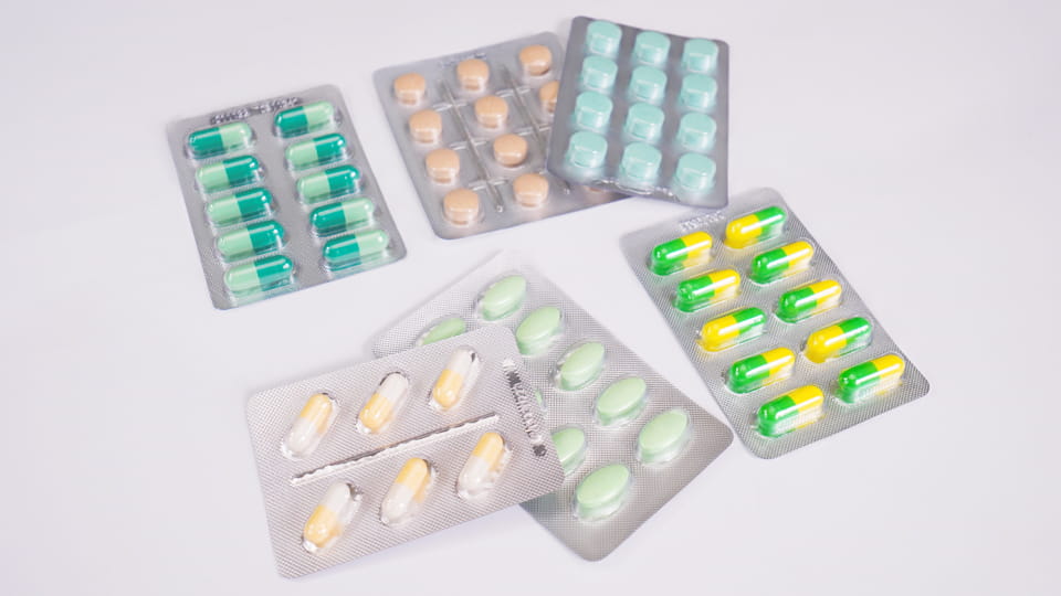tablets and capsules in blister packs
