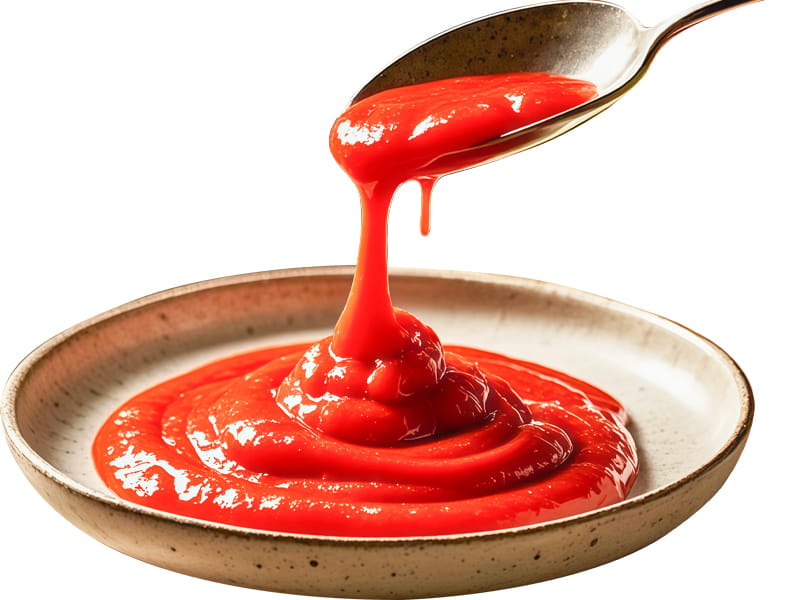 tomato ketchup with spoon