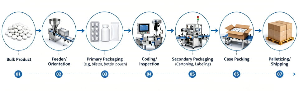 Turnkey Packaging Line process flow diagram