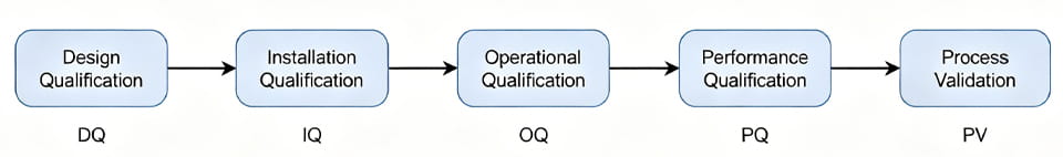 flow of phases in a Pharma Equipment’s life cycle
