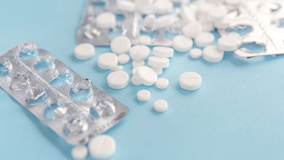 Used blister packs for tablets