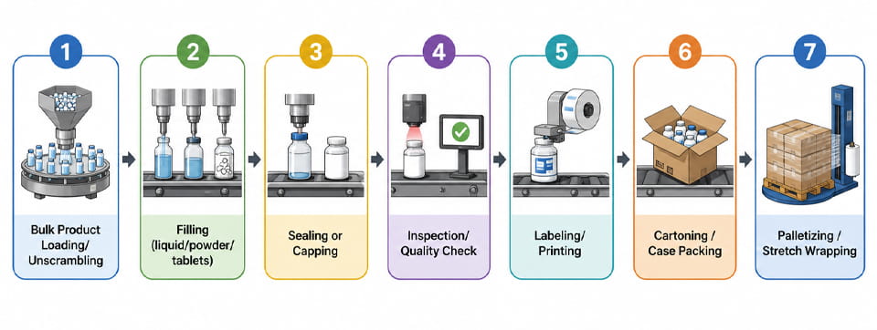 flowchart of packaging line workflow