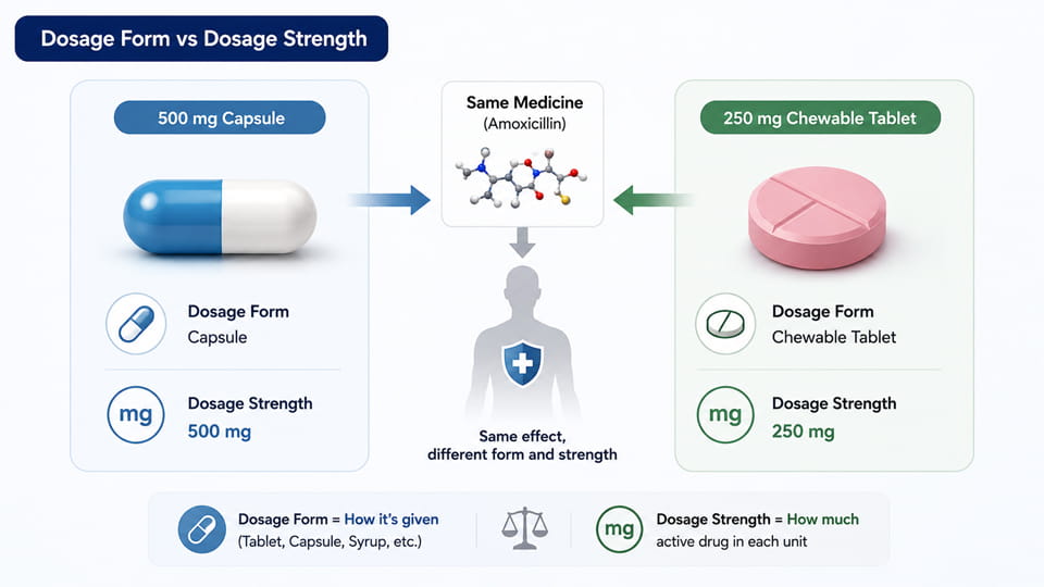 Dosage Form vs Dosage Strength
