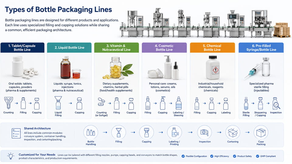 Types of Bottle Packaging Lines