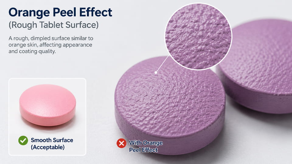 Orange Peel Effect (Rough Tablet Surface)