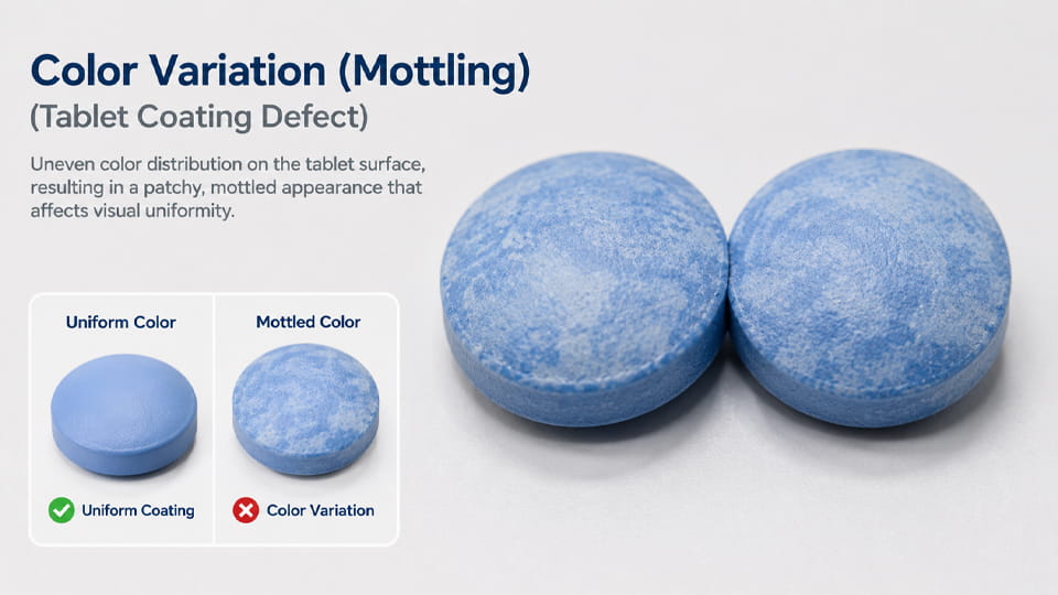 Tablet Coating Defect-Color Variation (Mottling)