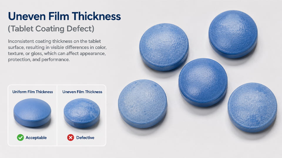 Tablet Coating Defect-Uneven Film Thickness