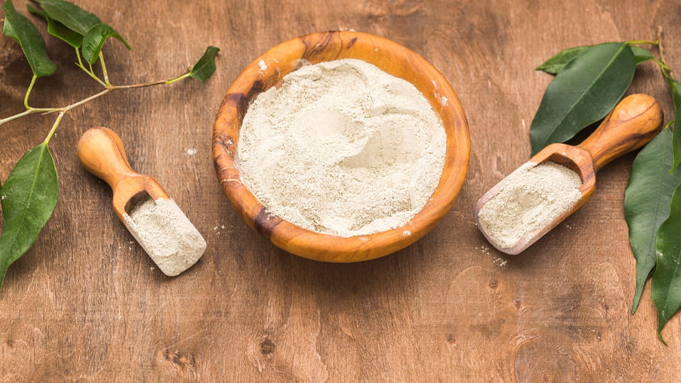 a bowl with Fiber Supplement powder