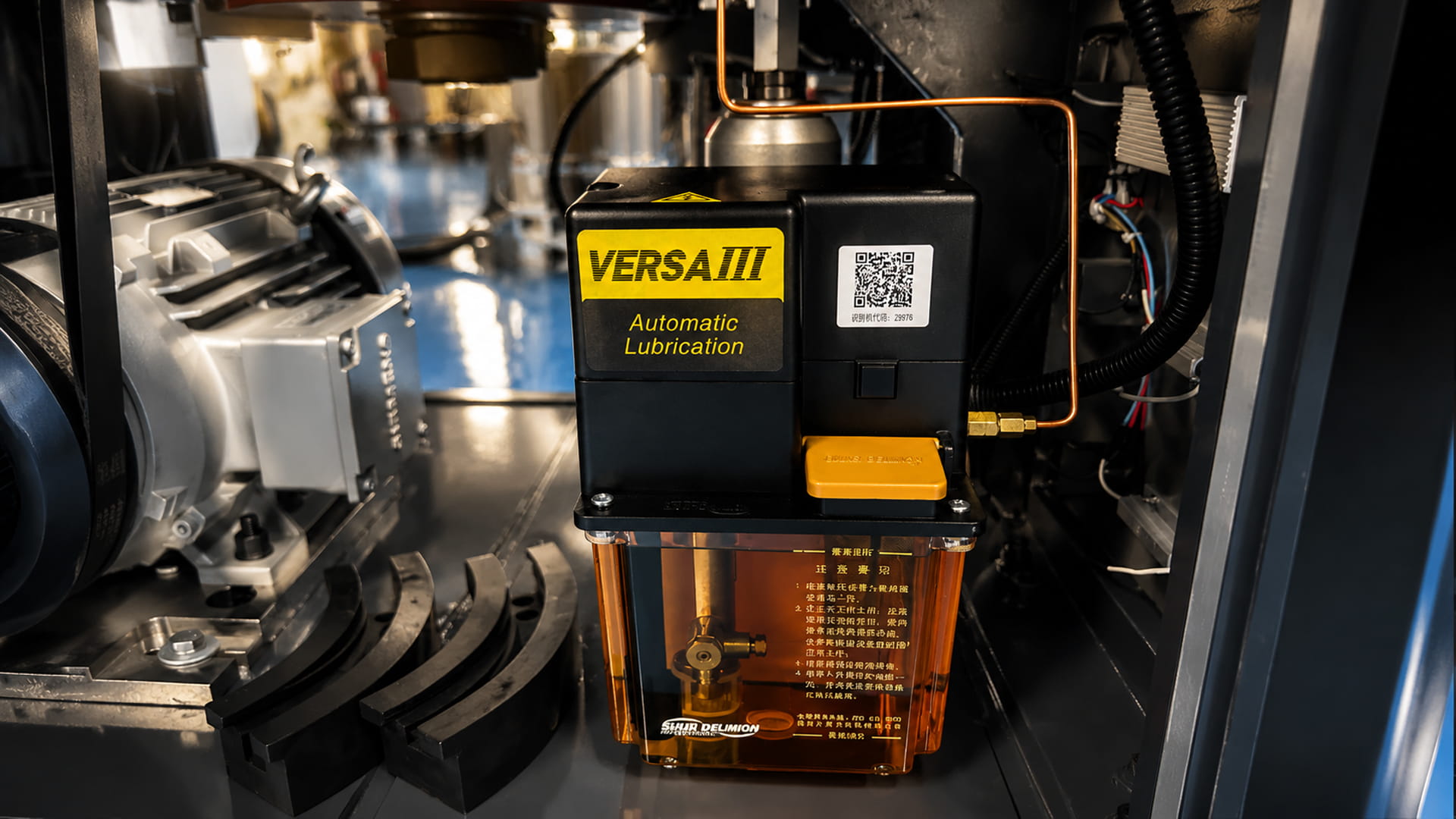 Pharmaceutical tablet press automatic lubrication system using equipment lubricant for machine maintenance