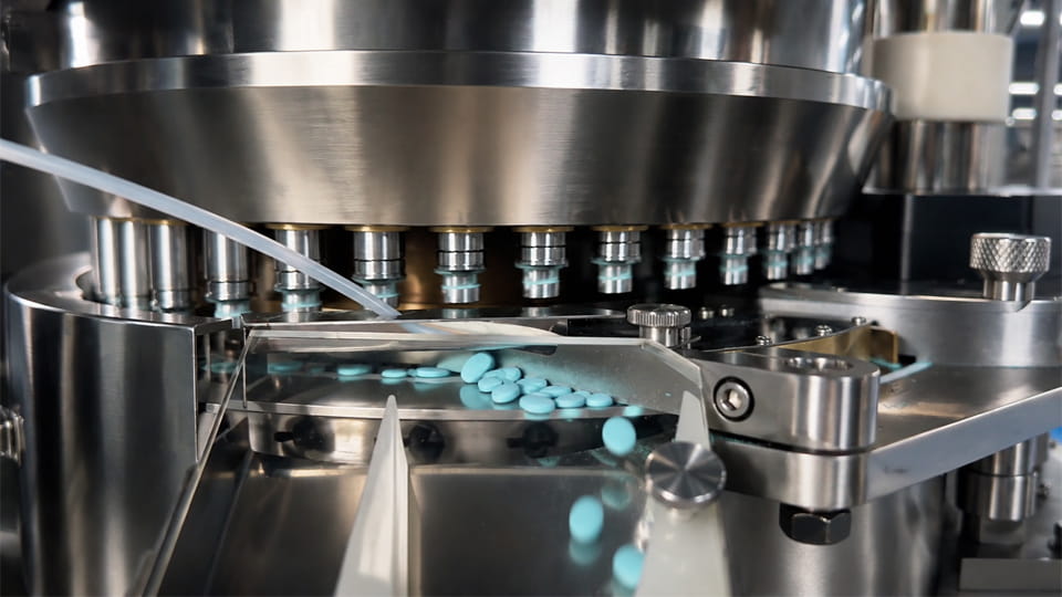 high-speed presses and tooling deliver many tablets quickly