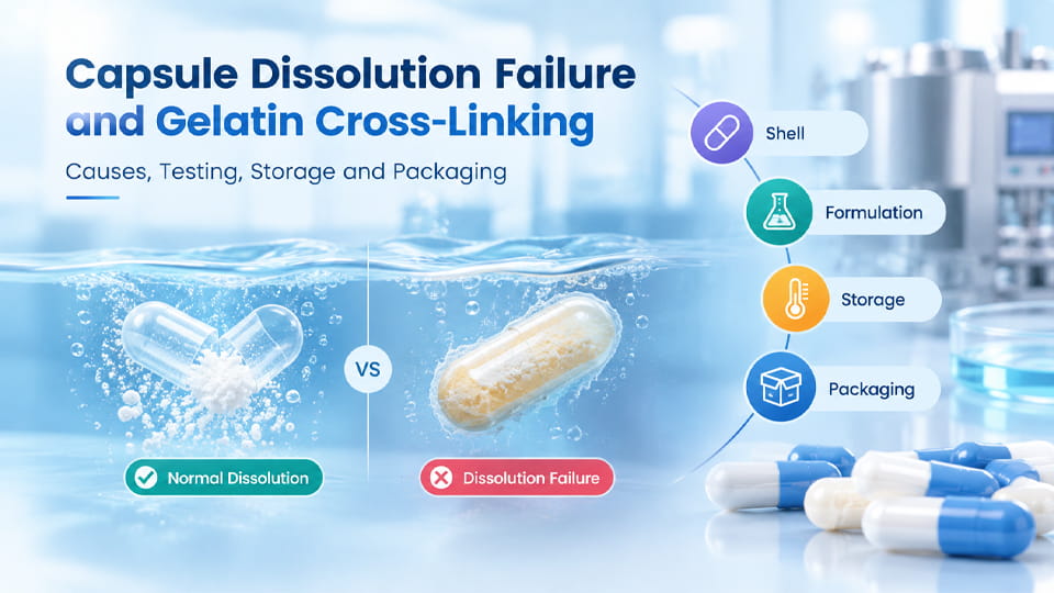Capsule dissolution failure and gelatin cross-linking in pharmaceutical capsules