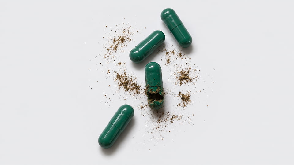 Capsules become brittle when moisture balance is too low, causing the capsule shell to crack and release the powder inside.