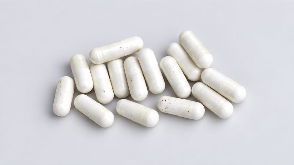 Capsules become soft and develop black mold-like spots after absorbing excessive moisture under high-humidity storage conditions.