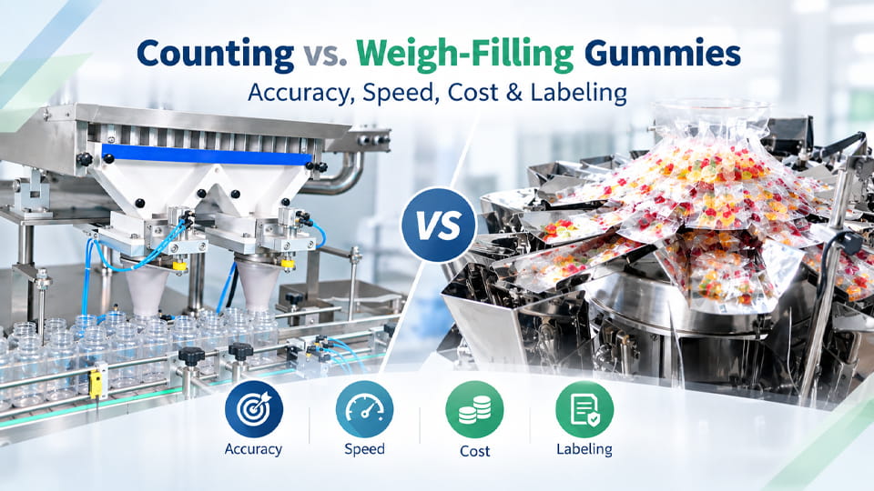 Comparison of a gummy counting machine and a multihead weighing system for gummy packaging